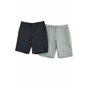 Mens Performance Golf Shorts Lot of 2 Size 36 Black Cargo and Gray Plaid NWT